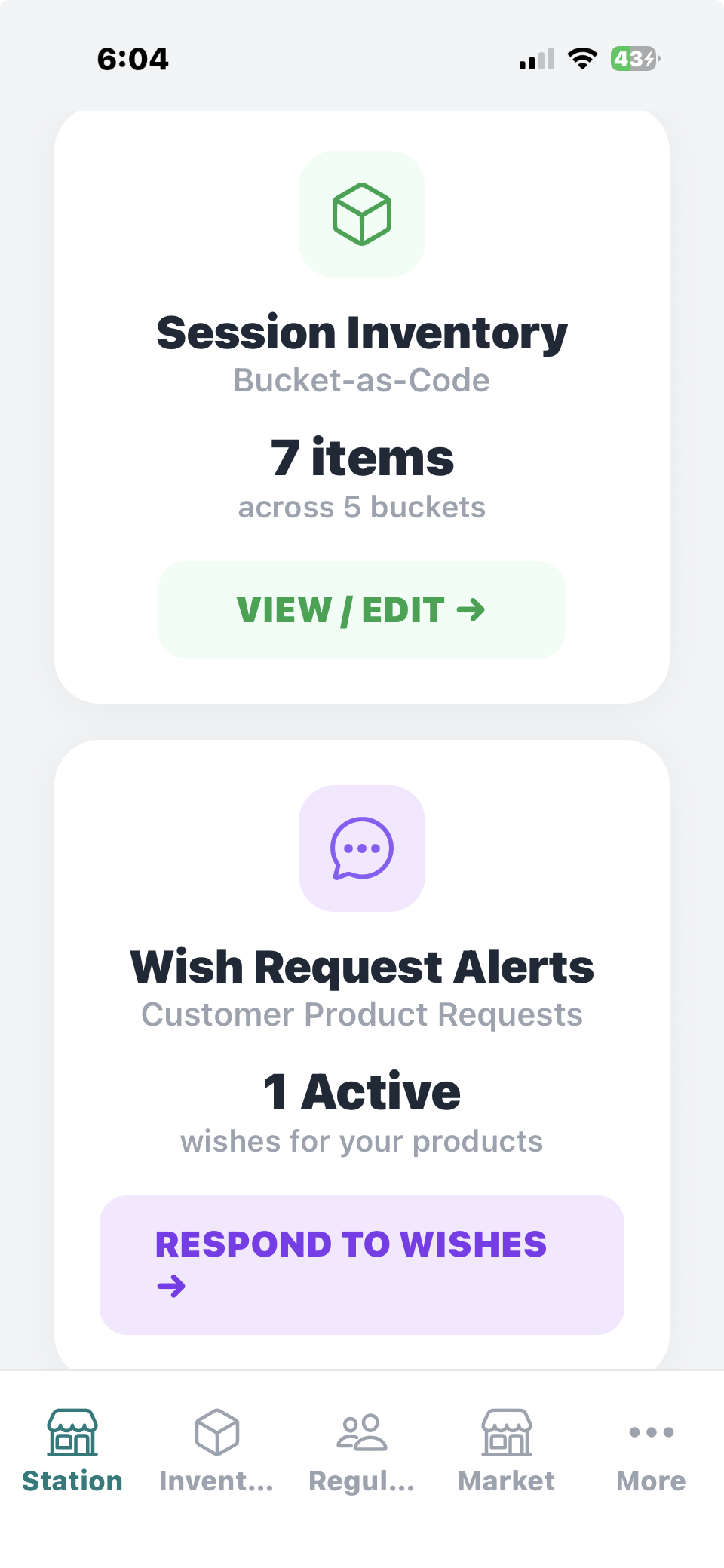 Vendor Inventory and Wishes