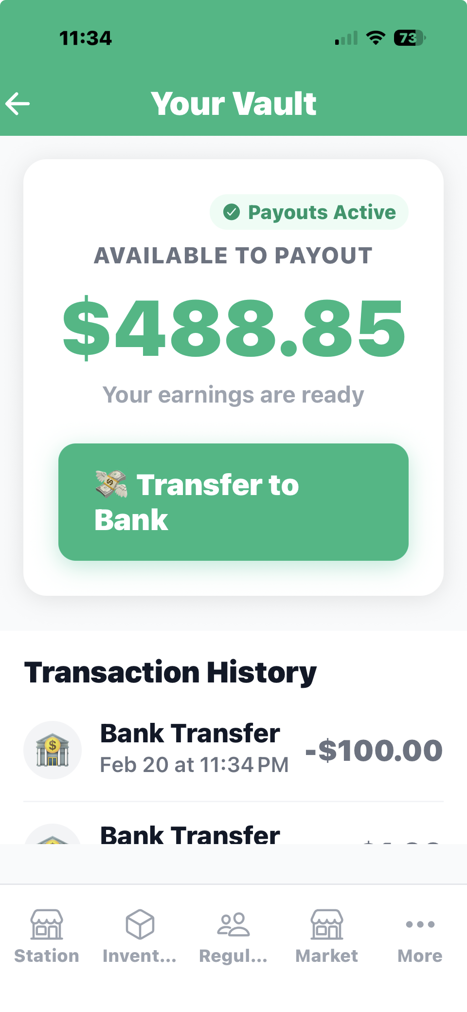 Vendor Vault Balance